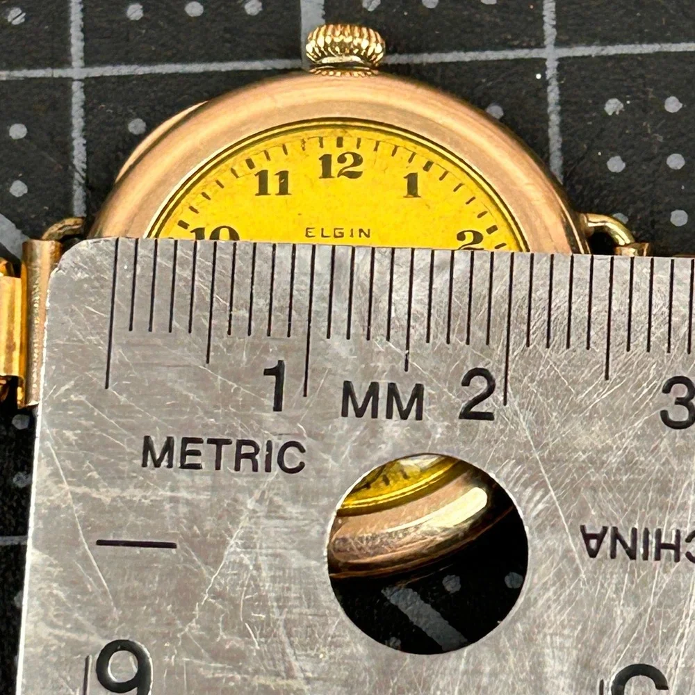 Vintage Elgin 15‎ Jewels Yellow Dial Women's Watch Wadsworth Case 20 Years P/R